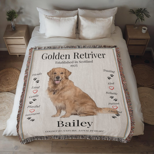 πΎ My Little Buddie Heirloom Woven Blanket β Golden Retriever Edition