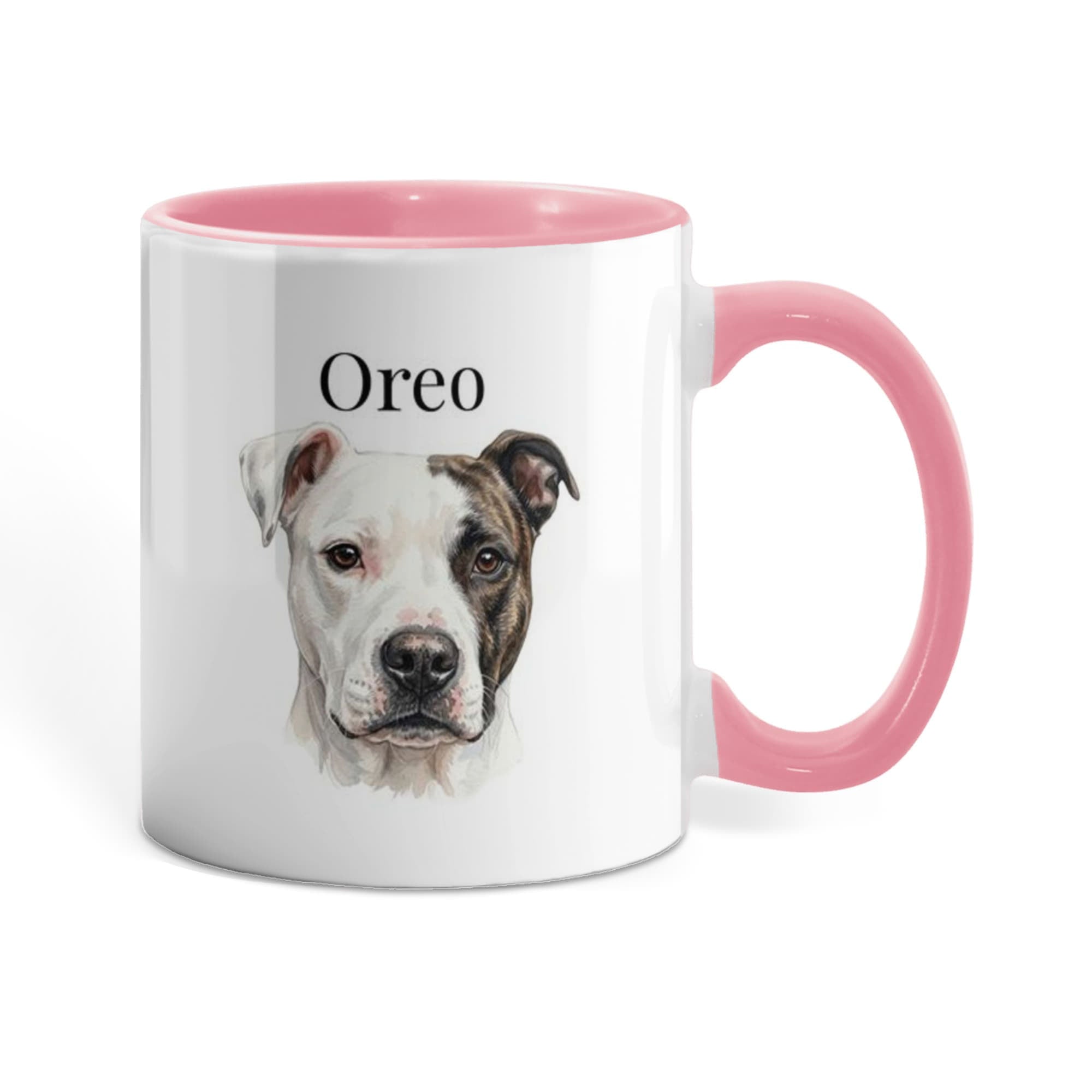 "Loved by my Pitbull" Water Color  Pet Portrait Coffee Mug