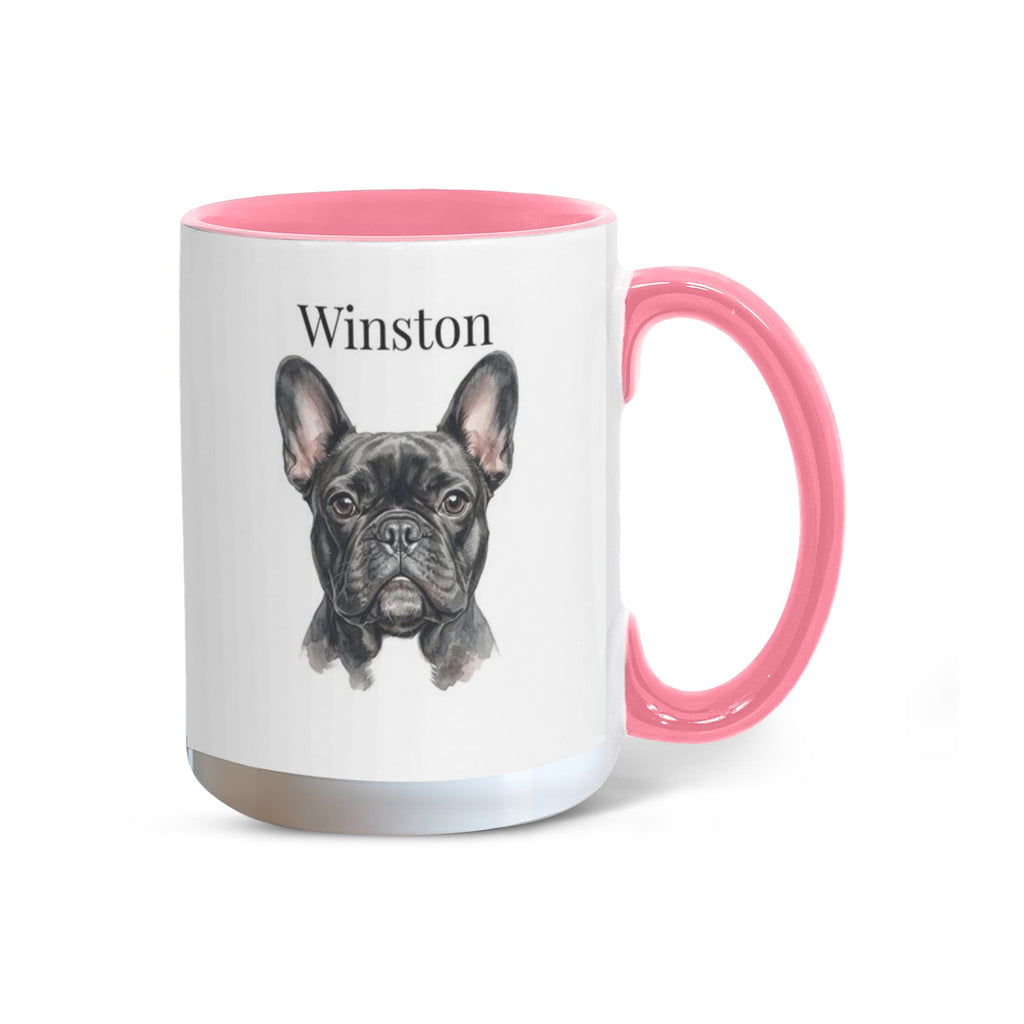 "Loved by a French Bulldog" Water Color Pet Portrait Coffee Mug