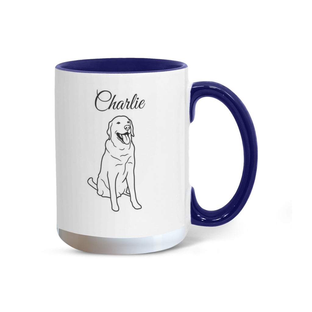 "Proudly Loved by a Labrador Retriever" line drawn Pet Portrait Coffee Mug