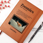 Personalized Dog Mom Leather Journal – "Zoomies" Custom Gift for Dog Lovers