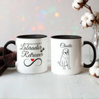 "Proudly Loved by a Labrador Retriever" line drawn Pet Portrait Coffee Mug