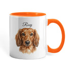 "Loved by a Dachshund" Water Color Pet Portrait Coffee Mug
