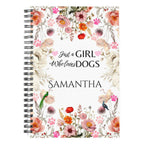 Just a Girl Who Loves Dogs Spiral Notebook – Dog Lover Gift | Ruled or Graph Paper