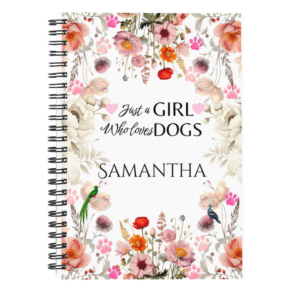Just a Girl Who Loves Dogs Spiral Notebook – Dog Lover Gift | Ruled or Graph Paper