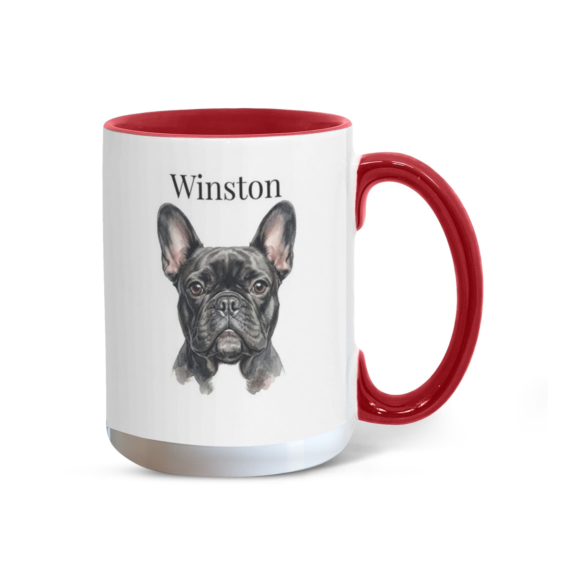 "Loved by a French Bulldog" Water Color Pet Portrait Coffee Mug