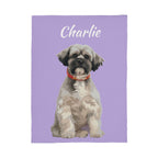 Custom AI Pet Portrait Fleece Blanket - Personalized Dog Photo Blanket