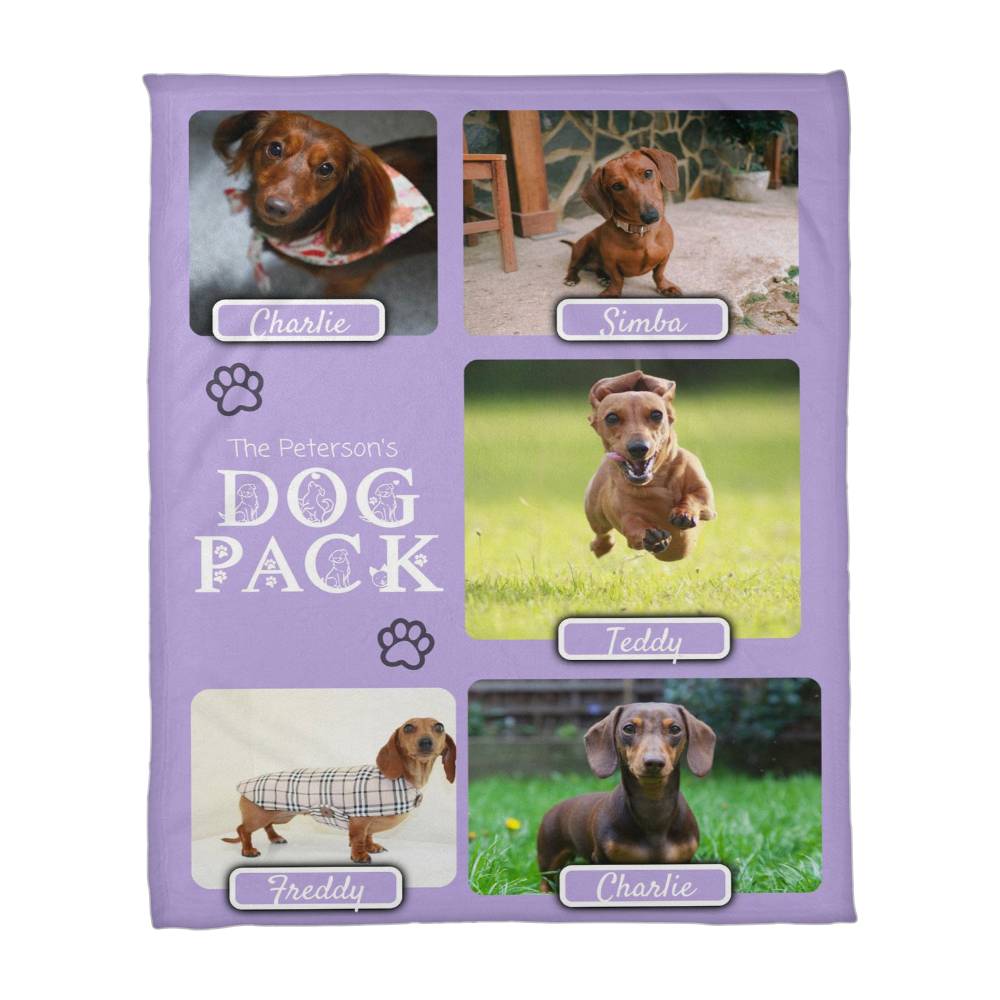 🐾 Dog Pack Fleece Blanket — Celebrate Your Whole Canine Family