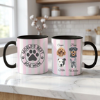 World's Best Dog Mom Stripe Watercolor Portrait Mug