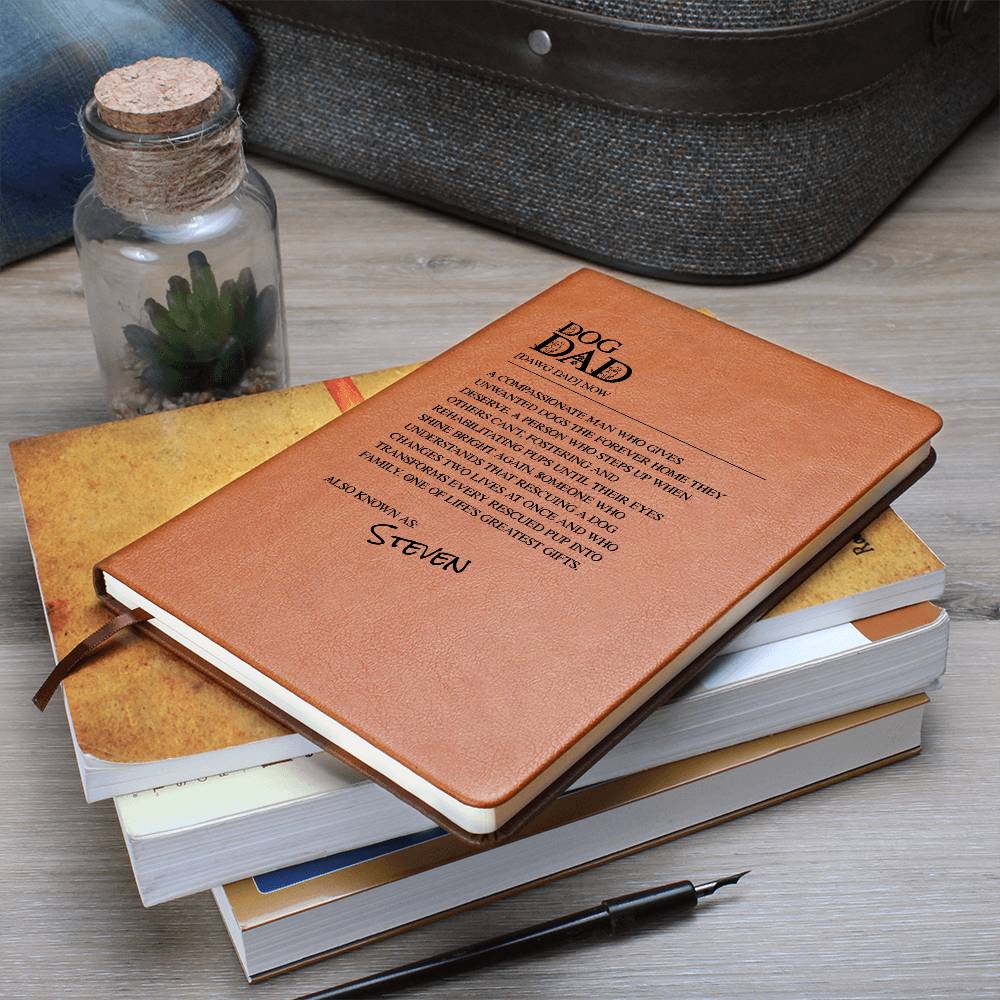 Dog Dad [Noun]– Personalized Leather Notebook for Dog Lovers