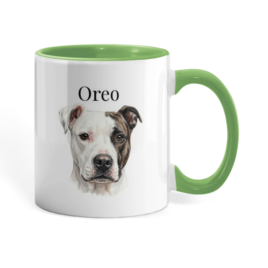 "Loved by a Pitbull" Water Color  Pet Portrait Coffee Mug