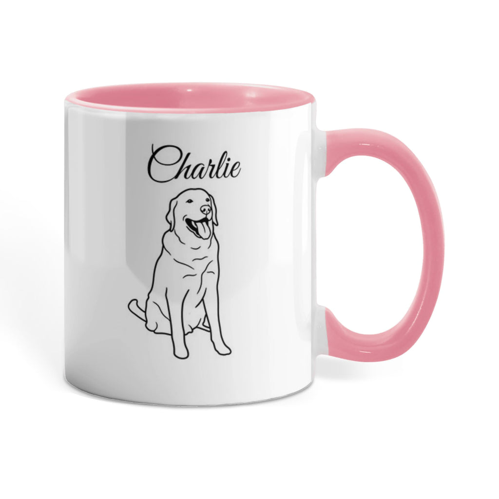 "Proudly Loved by a Labrador Retriever" line drawn Pet Portrait Coffee Mug