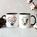 "Loved by a Pitbull" Water Color  Pet Portrait Coffee Mug