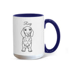 "Loved by a Dachshund" Line Drawn Pet Portrait Coffee Mug