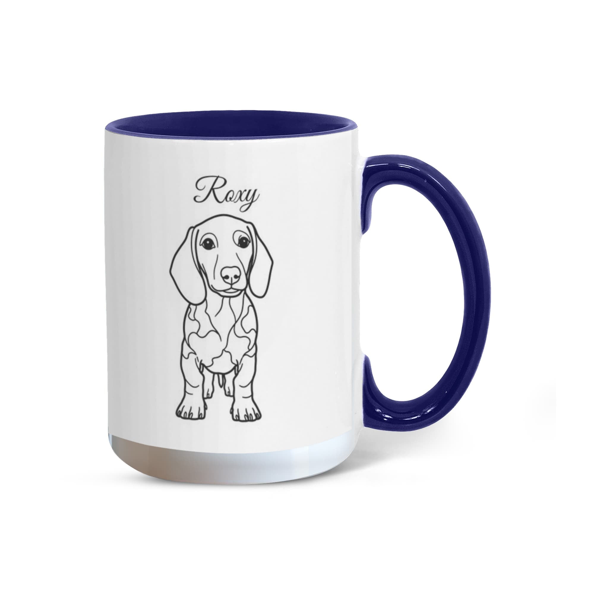 "Loved by a Dachshund" Line Drawn Pet Portrait Coffee Mug