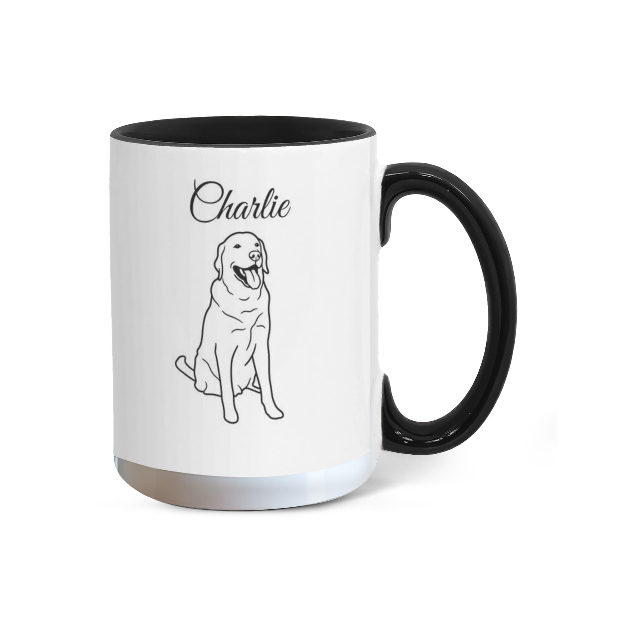 "Proudly Loved by a Labrador Retriever" line drawn Pet Portrait Coffee Mug