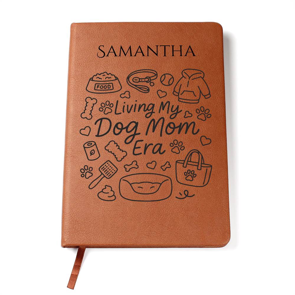 Living My Dog Mom Era Journal – Personalized Leather Journal for Dog Lovers
