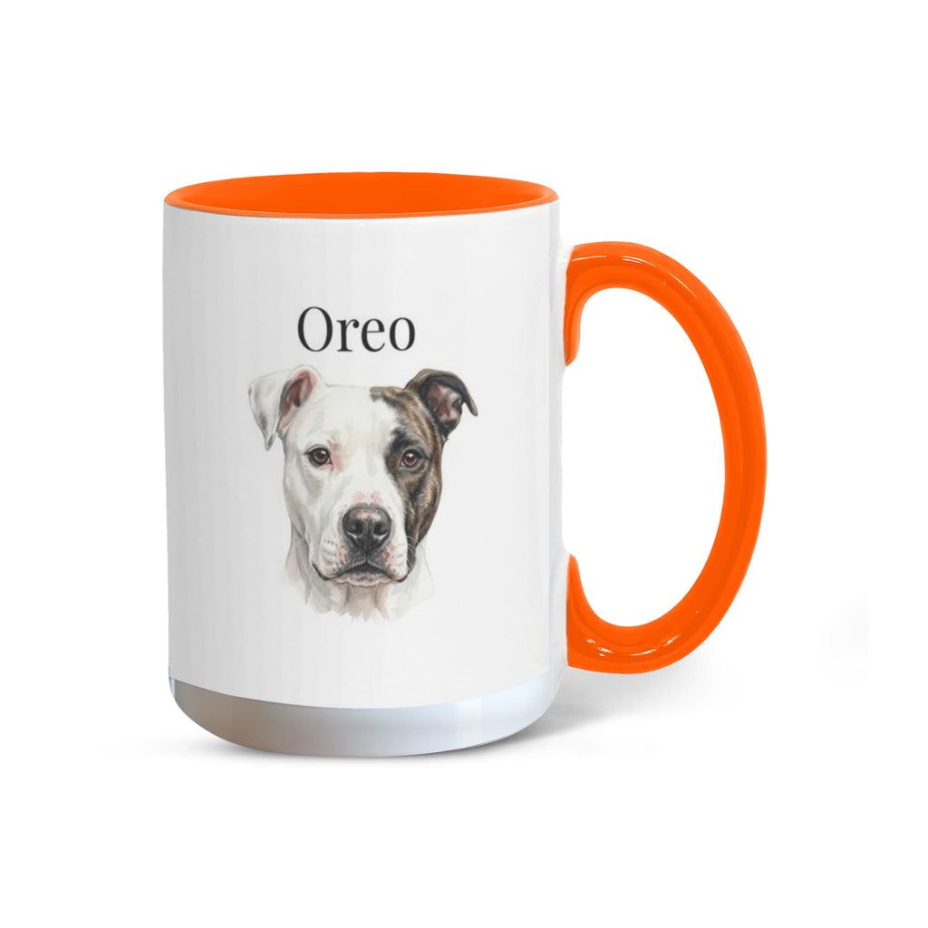 "Loved by my Pitbull" Water Color  Pet Portrait Coffee Mug