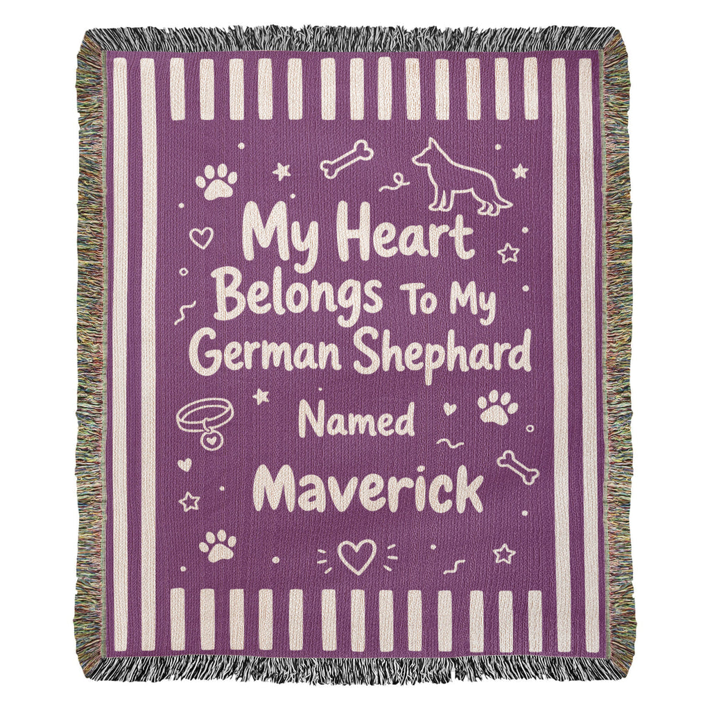 Loved by My German Shepherd Doodle – Personalized Woven Blanket