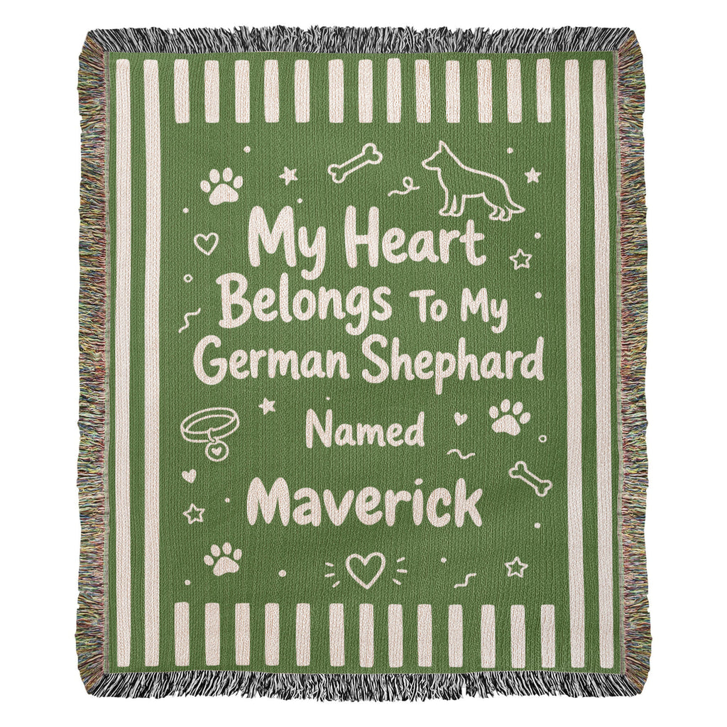 Loved by My German Shepherd Doodle – Personalized Woven Blanket