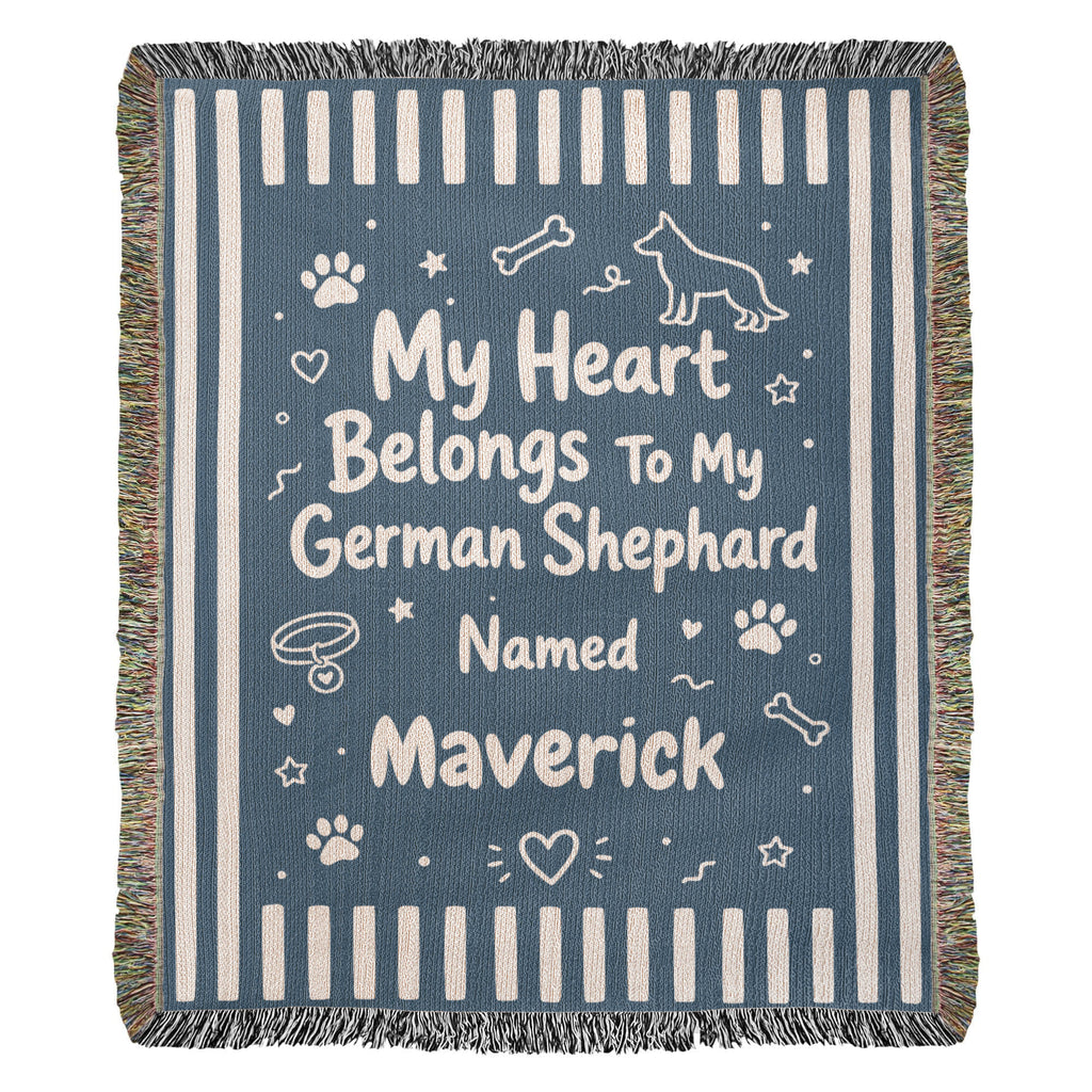 Loved by My German Shepherd Doodle – Personalized Woven Blanket