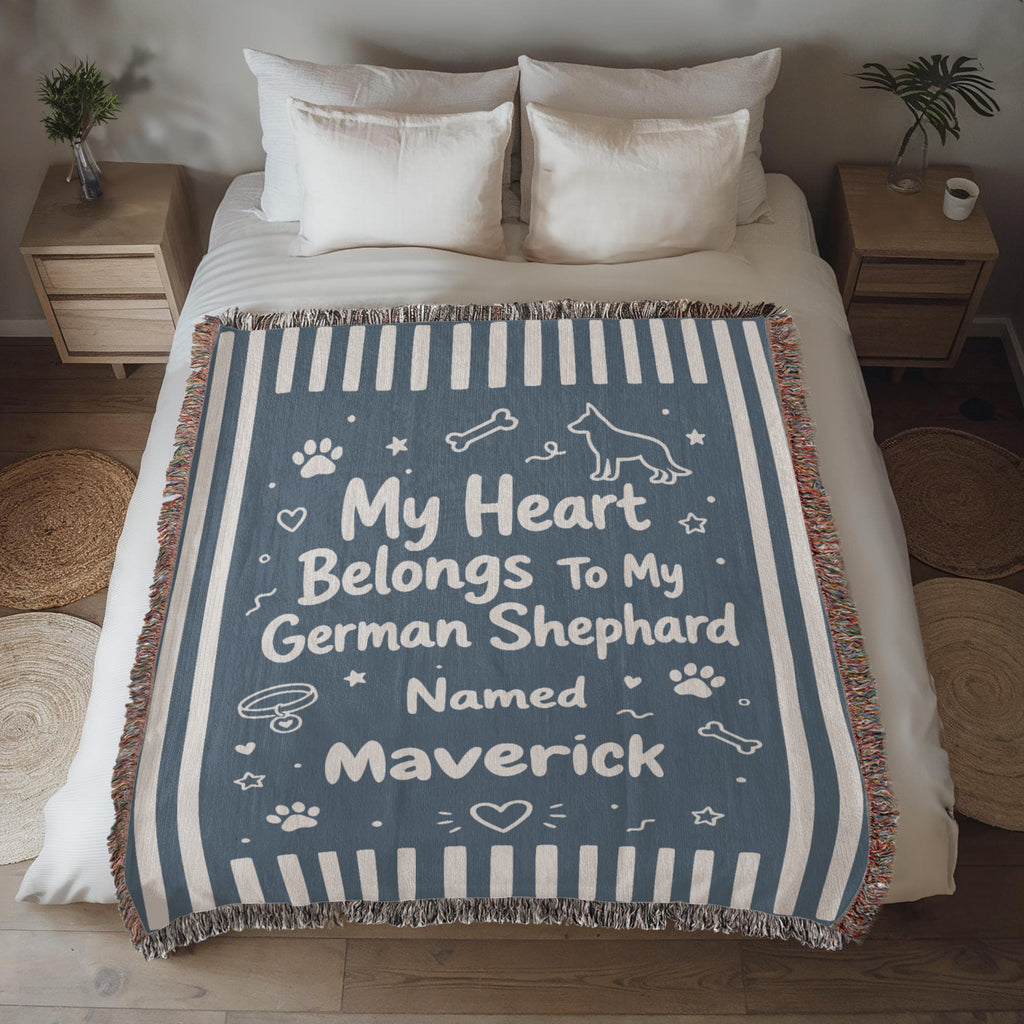 Loved by My German Shepherd Doodle – Personalized Woven Blanket
