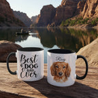 "Best Dog Dad Ever" Custom Water color Pet Portrait Coffee Mug