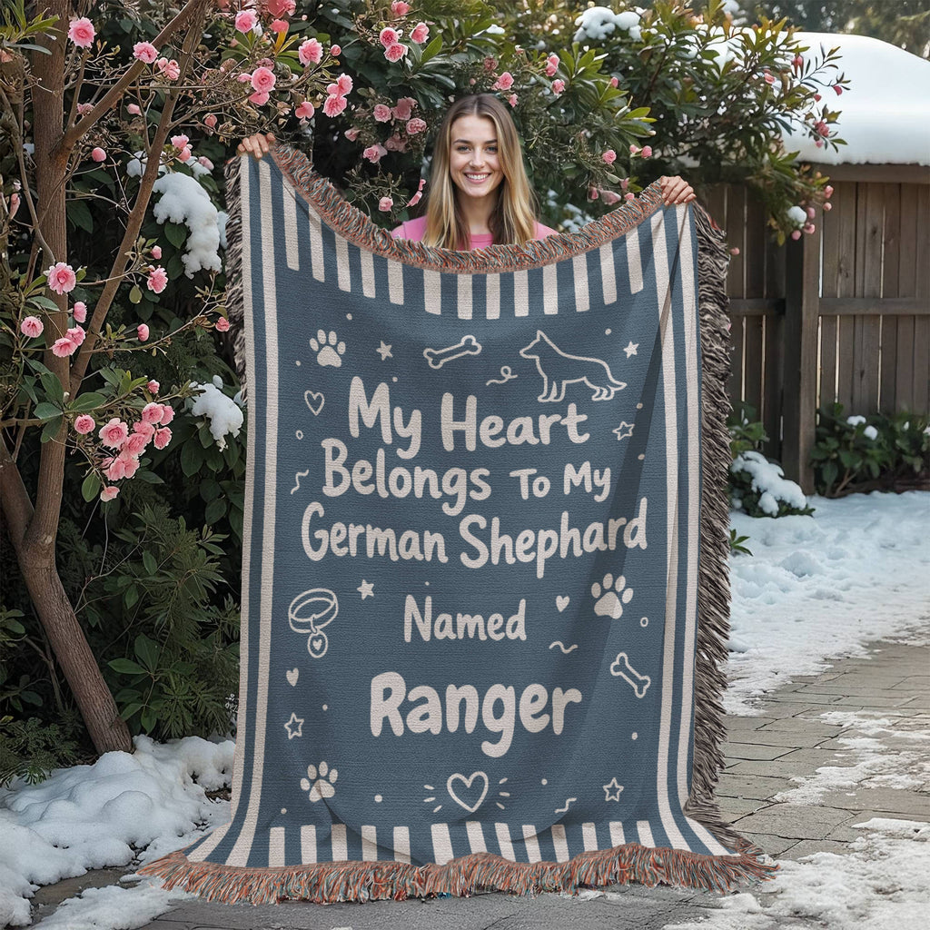 Loved by My German Shepherd Doodle – Personalized Woven Blanket