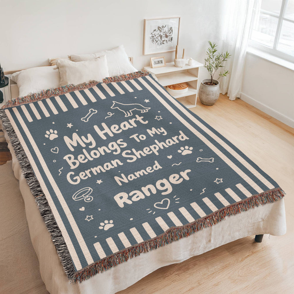 Loved by My German Shepherd Doodle – Personalized Woven Blanket