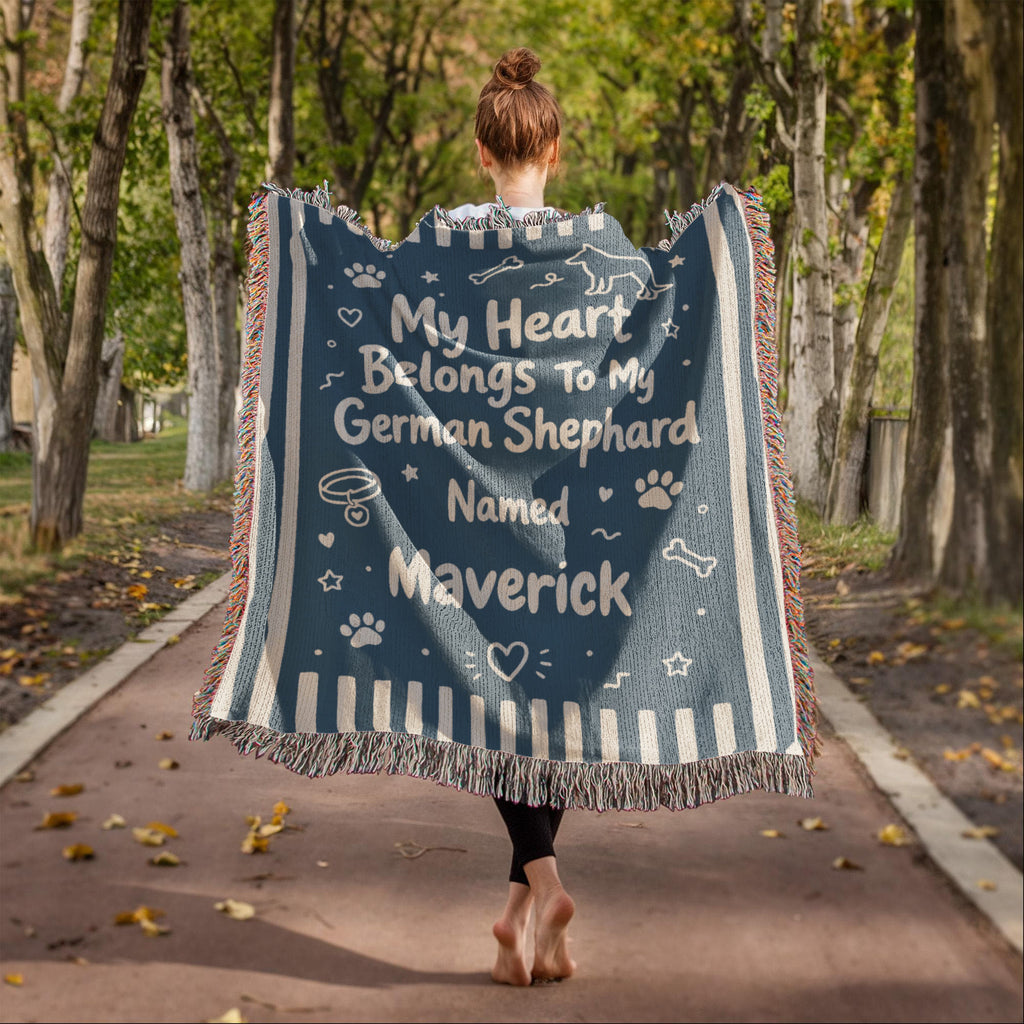 Loved by My German Shepherd Doodle – Personalized Woven Blanket