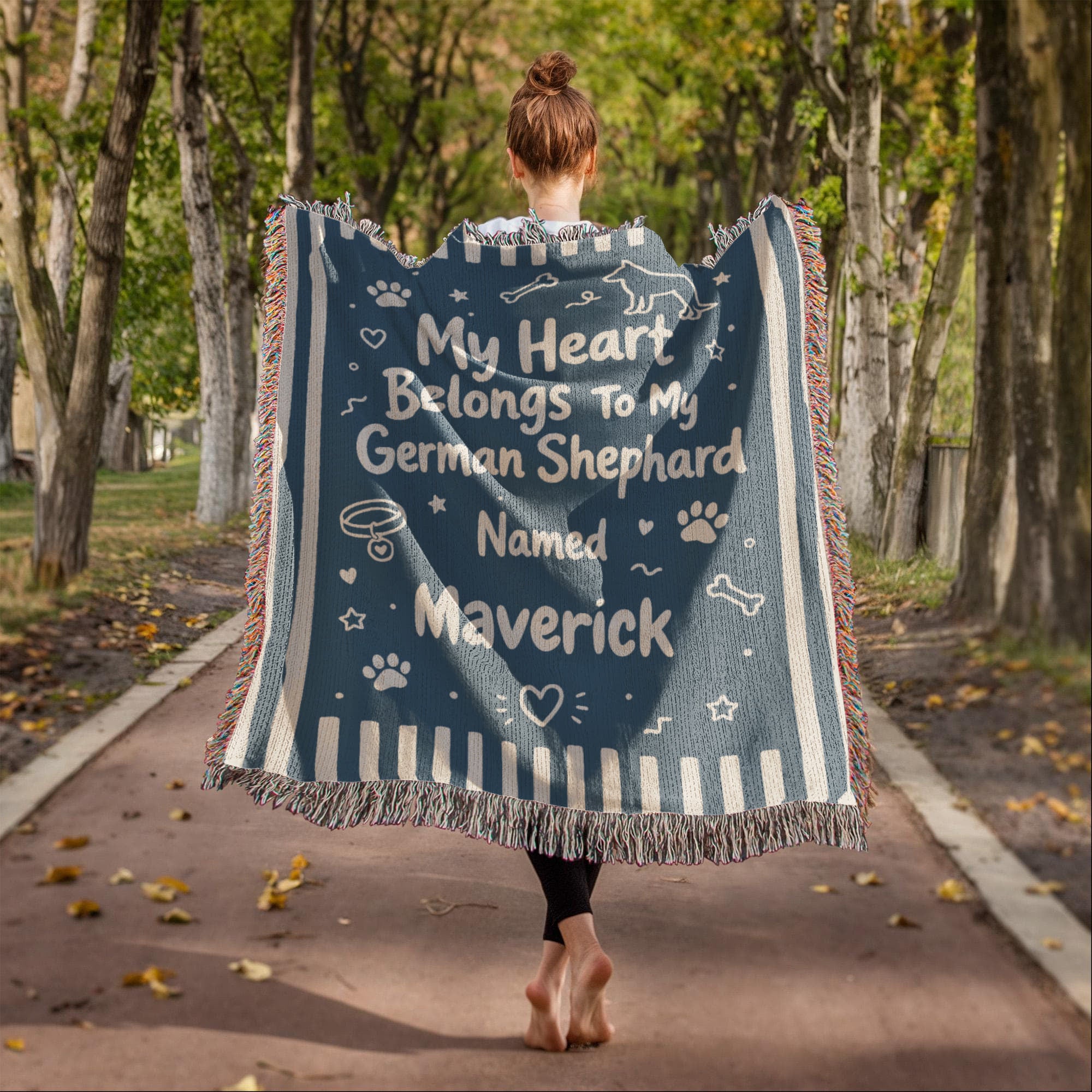 Loved by My German Shepherd Doodle – Personalized Woven Blanket