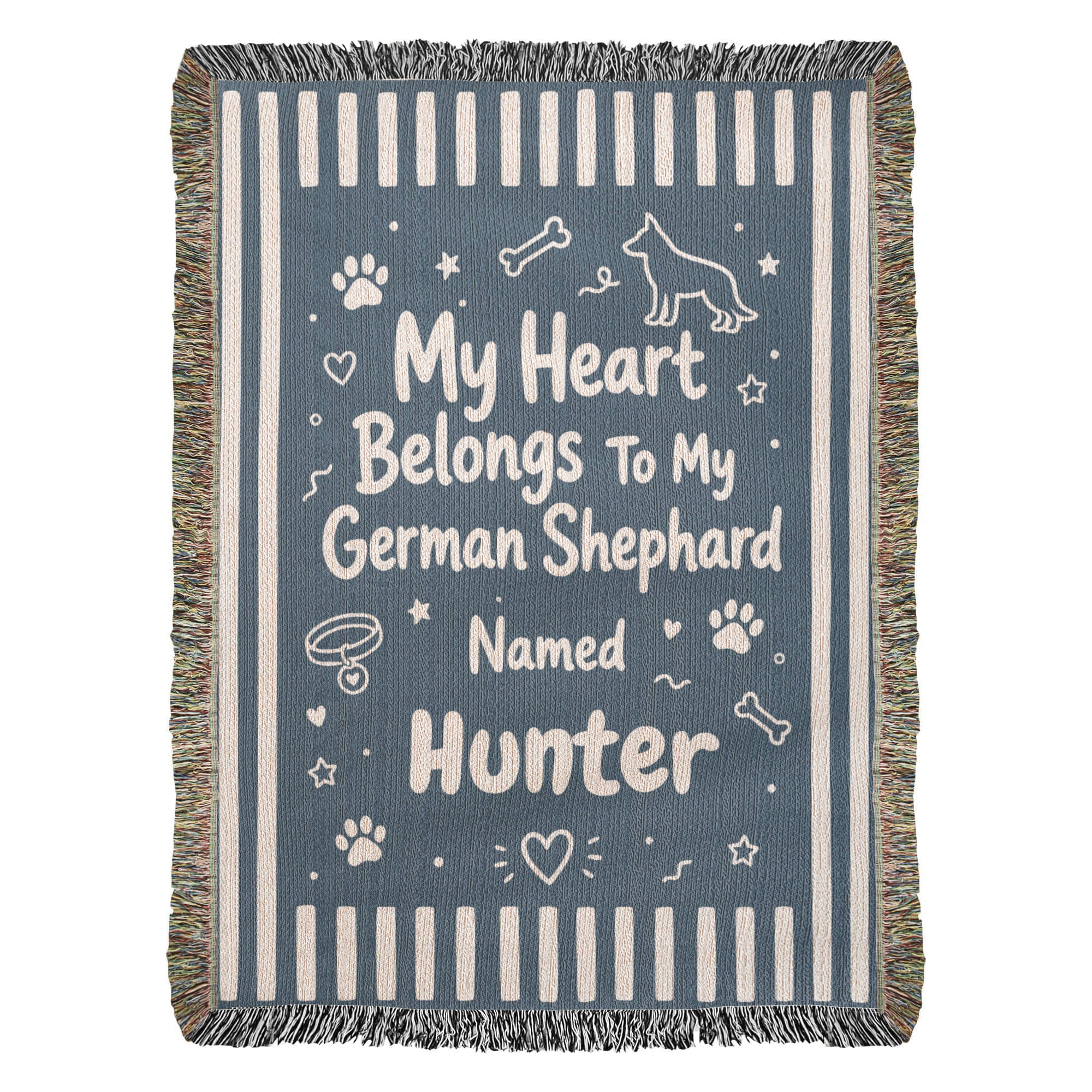 Loved by My German Shepherd Doodle – Personalized Woven Blanket
