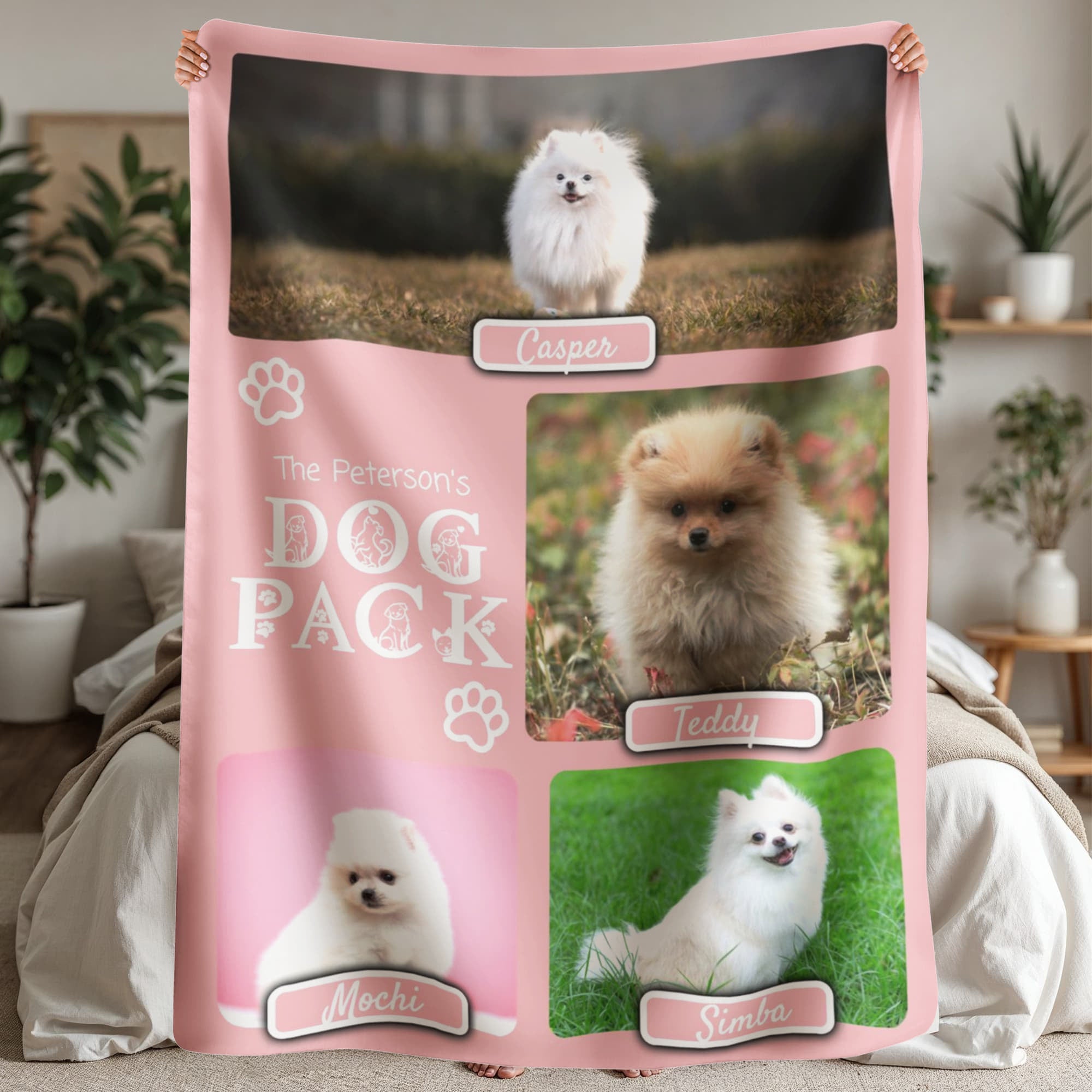 🐾  "The Dog Pack" Personalized Photo Collage - sherpa blanket