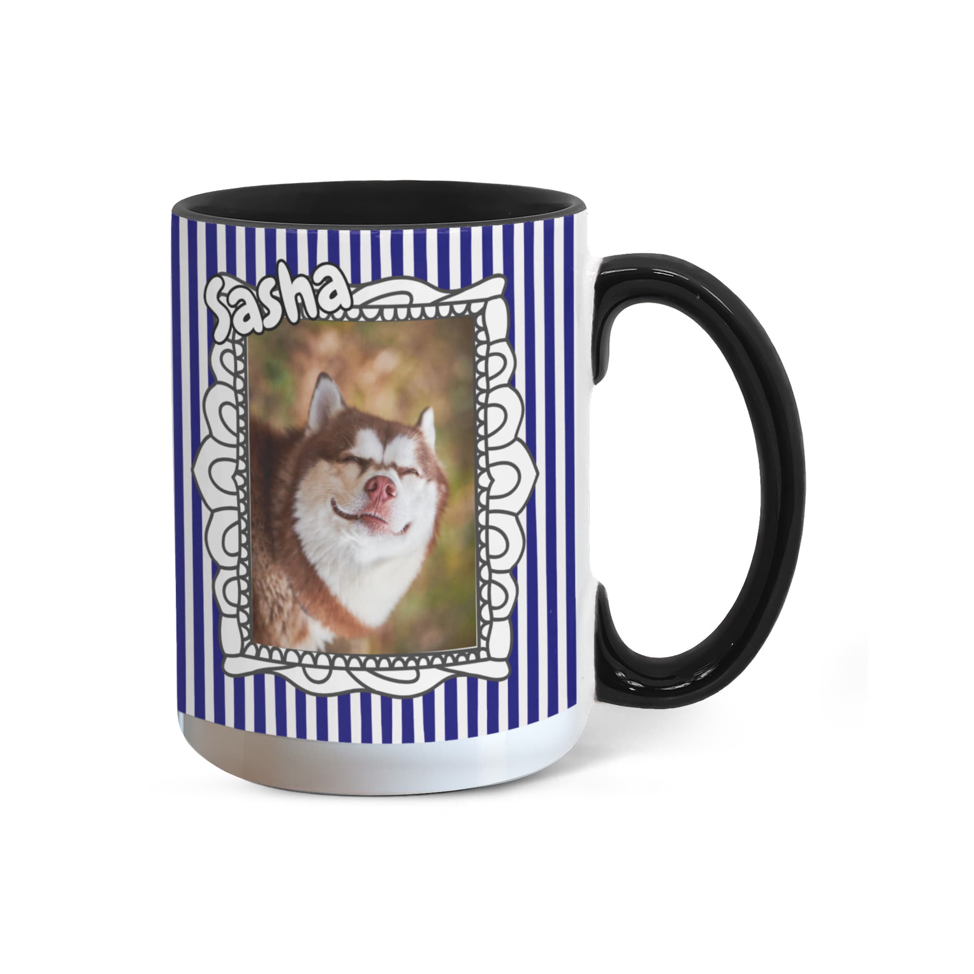 Husky Vibes – Fun Stripes Accent Mug