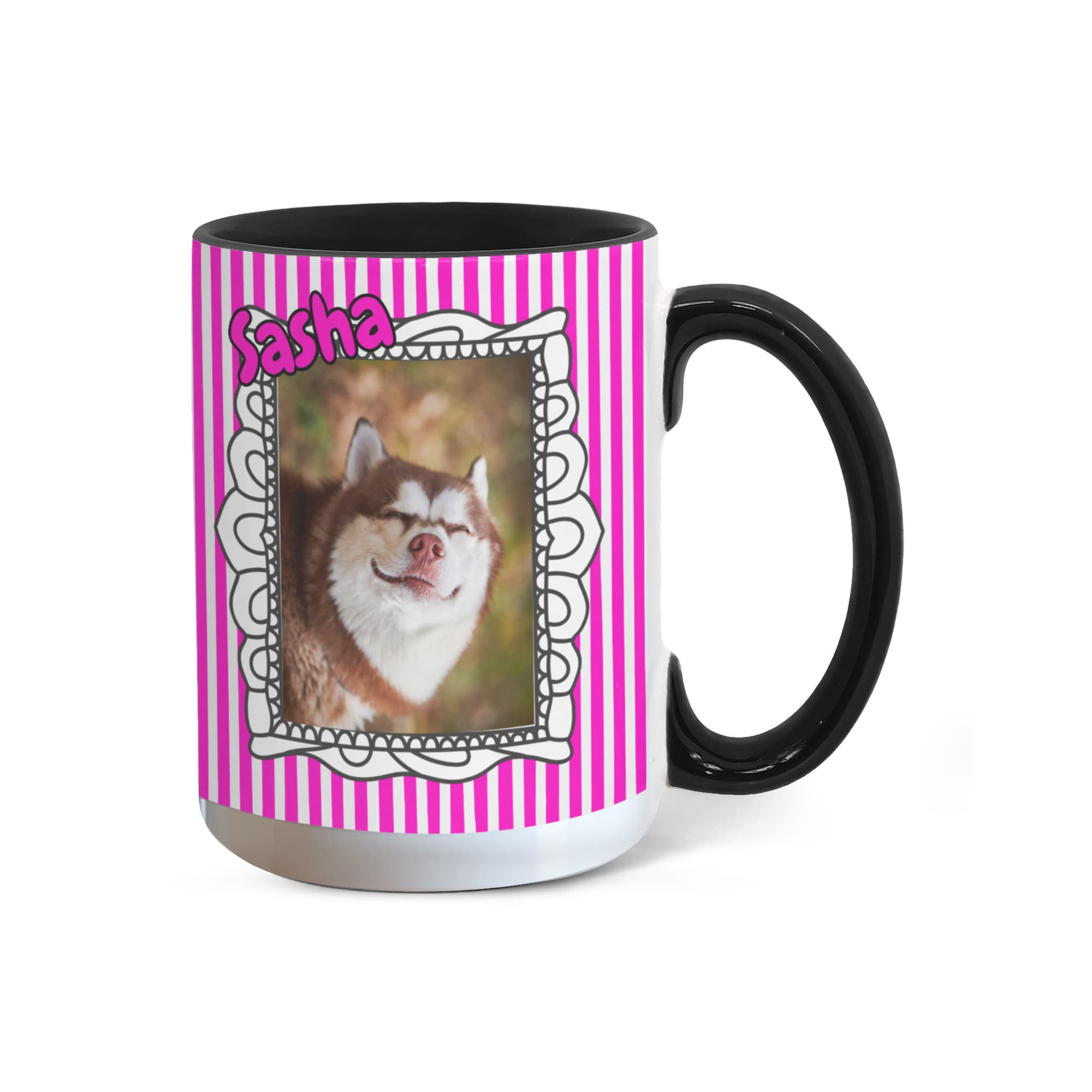 Husky Vibes – Fun Stripes Accent Mug