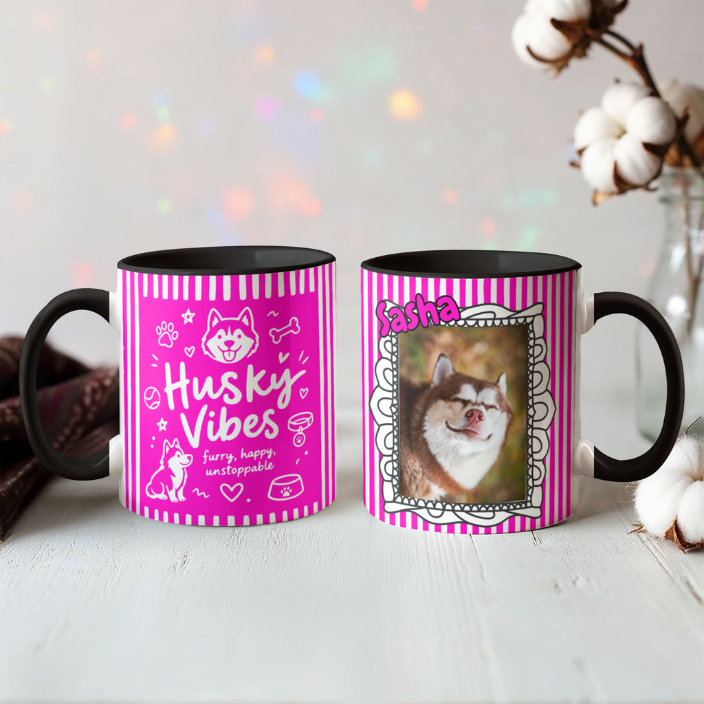 Husky Vibes – Fun Stripes Accent Mug