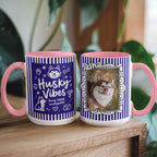 Husky Vibes – Fun Stripes Accent Mug
