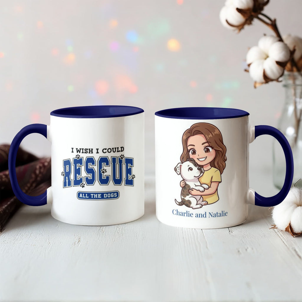 I Wish I Could Rescue All the Dogs – Chibi Style Pet Portrait Coffee Mug