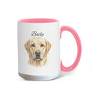 "Proudly Loved by my Labrador Retriever" Water Color Pet Portrait Coffee Mug