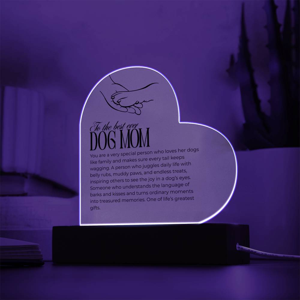 🐾To the Best Dog Mom -Acrylic Heart Plaque