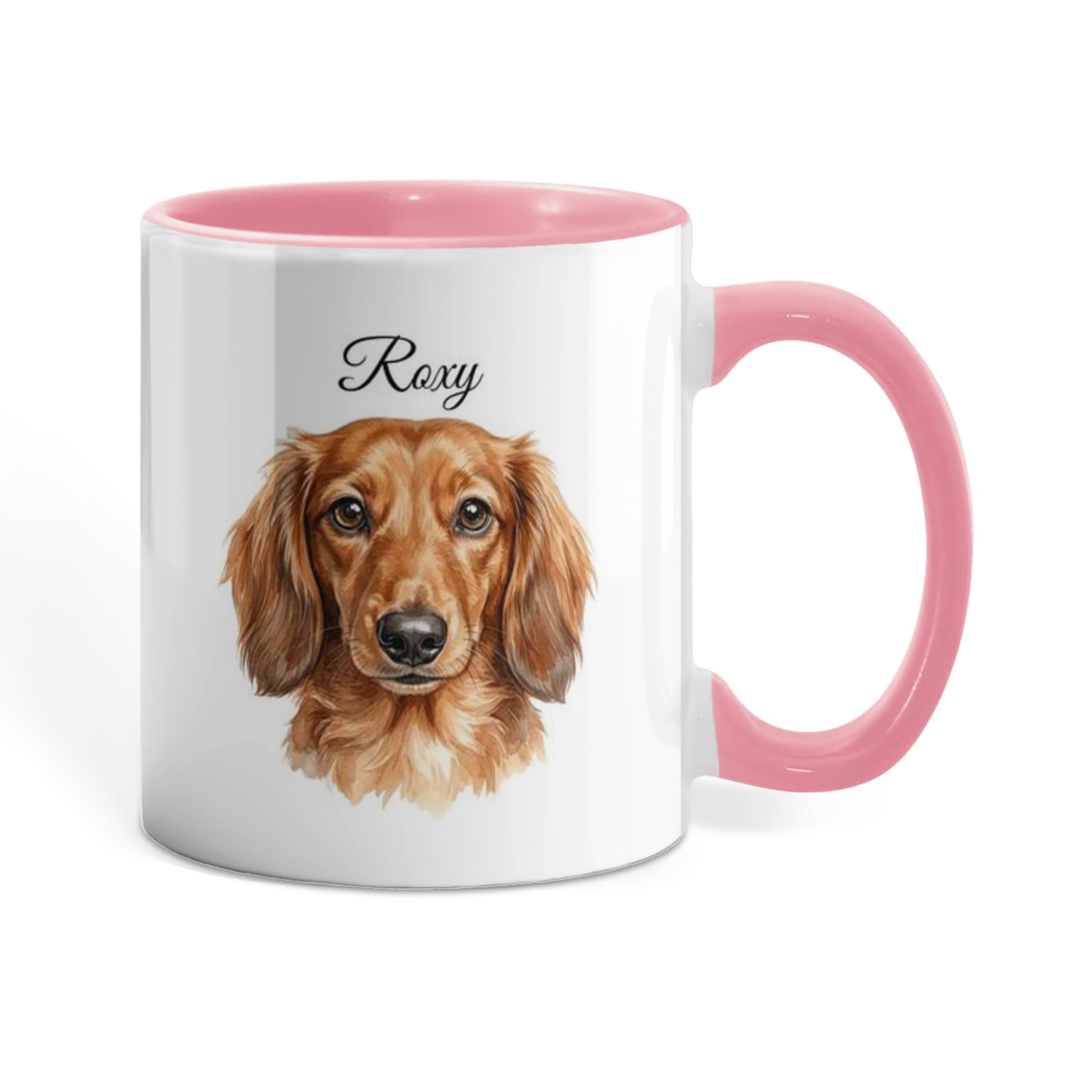 "Loved by a Dachshund" Water Color Pet Portrait Coffee Mug