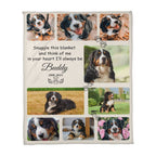 "Snuggle This Blanket and Think of Me" - Pet Memorial Fleece Blanket