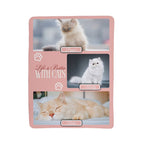 Decorative tray with images of cats and 'Life is Better with Cats' text on a pink border.