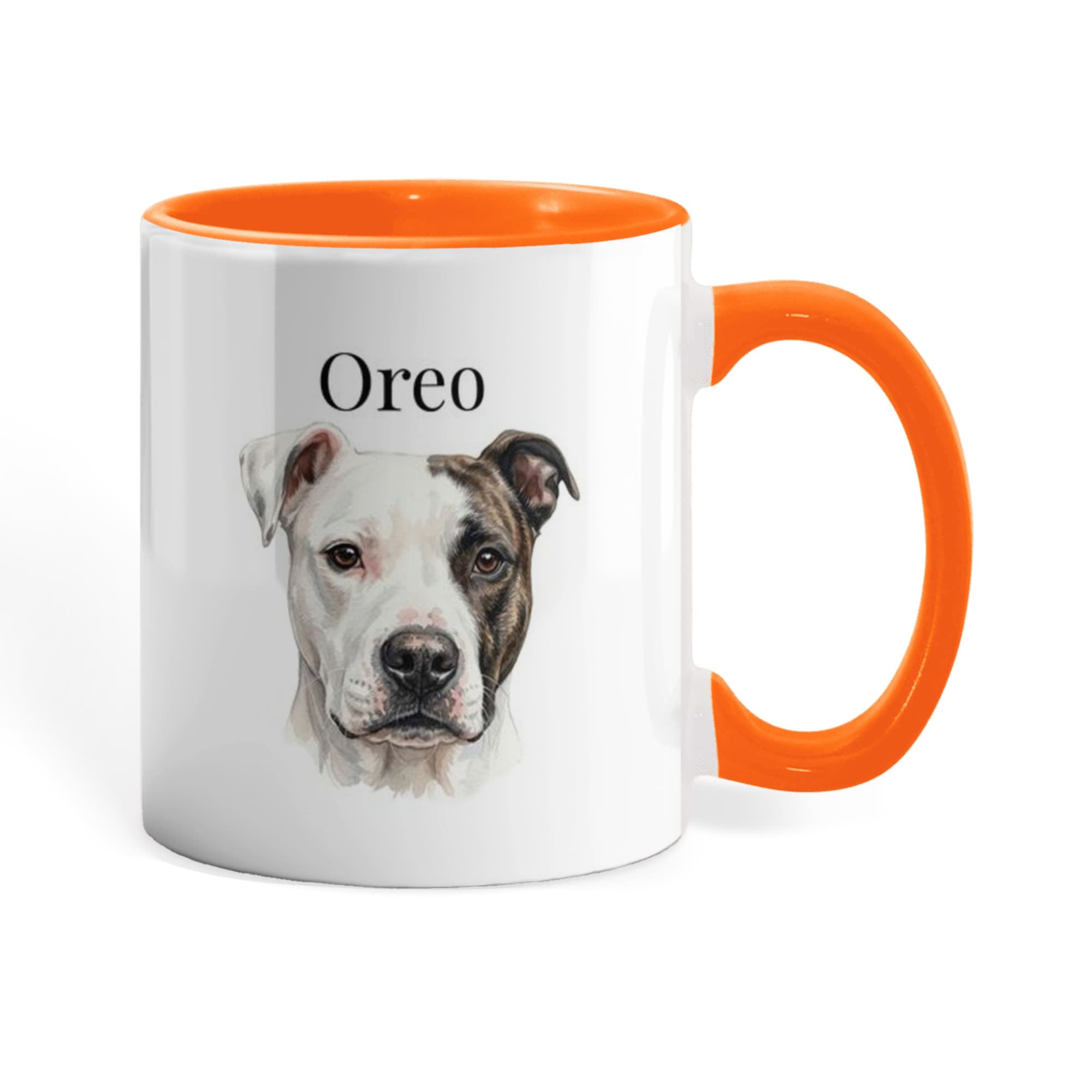 "Loved by my Pitbull" Water Color  Pet Portrait Coffee Mug