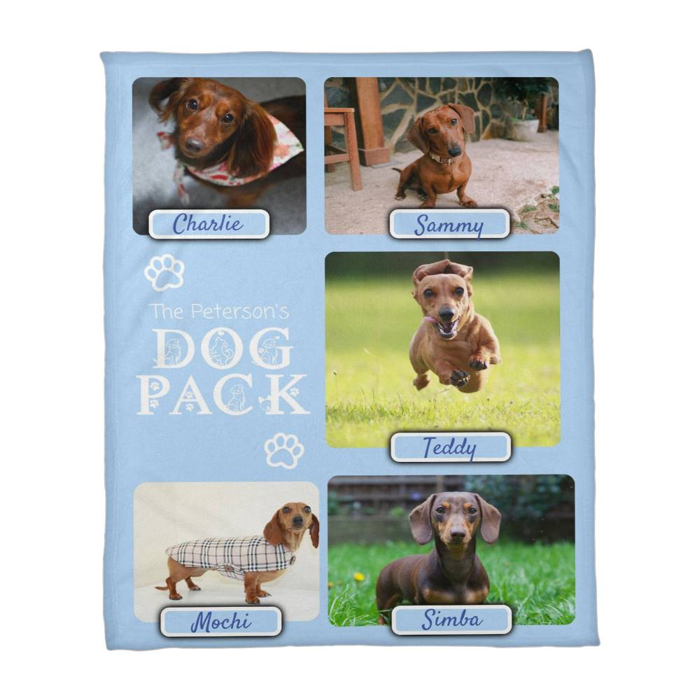 🐾 Dog Pack Fleece Blanket — Celebrate Your Whole Canine Family
