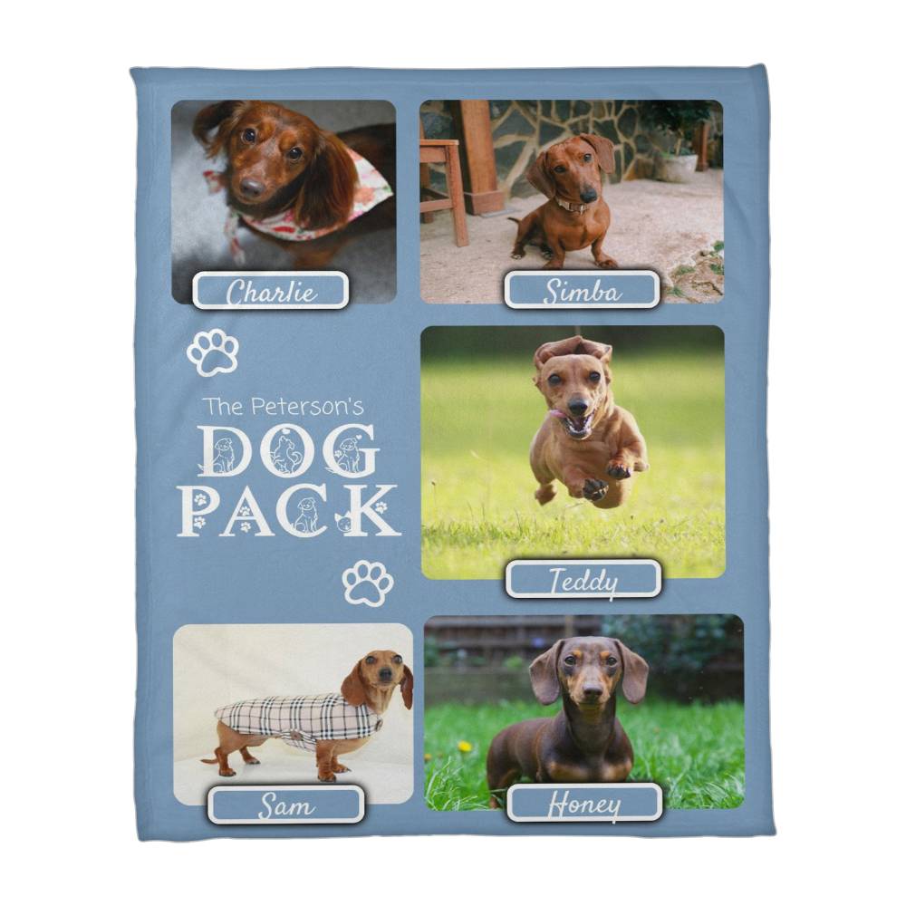 🐾 Dog Pack Fleece Blanket — Celebrate Your Whole Canine Family