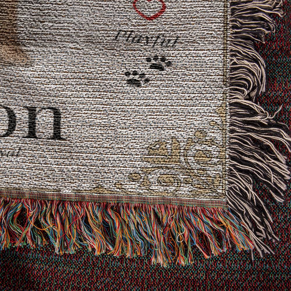 🐾 My Little Buddie Heirloom Woven Blanket – Labrador Retriever - Gold Frame