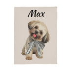 Custom AI Pet Portrait Fleece Blanket - Personalized Dog Photo Blanket