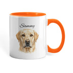 "Proudly Loved by my Labrador Retriever" Water Color Pet Portrait Coffee Mug