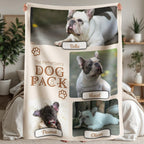 🐾  "The Dog Pack" Personalized Photo Collage - sherpa blanket